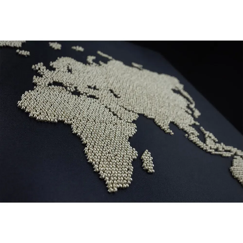 Bead Embroidery Kit MiniArt Crafts 55018-4 Silver Map Handmade DIY Home Decor